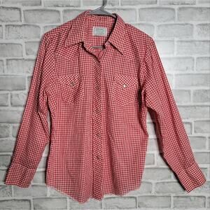 Vintage H Bar C California Ranchwear Red & White Checkered Button Down